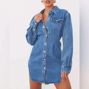 Pretty Little Thing Denim Long Sleeve Dress